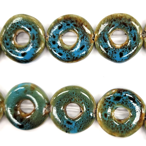 PORCELAIN DONUT 28MM TQ BLUE